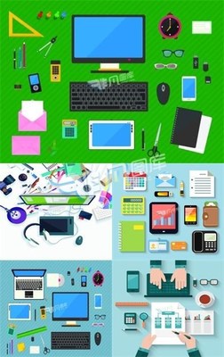 卡通辦公設備矢量素材合集 輕松提升創意效率，盡在非凡圖庫